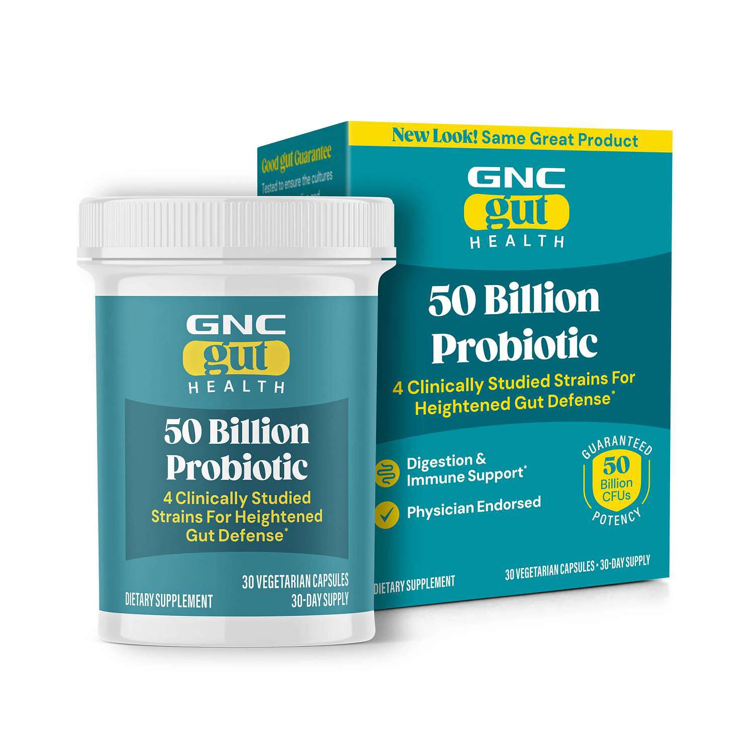Gut Health 50 Billion Probiotic Healthy - 30 Vegetarian Capsules (30 Servings)