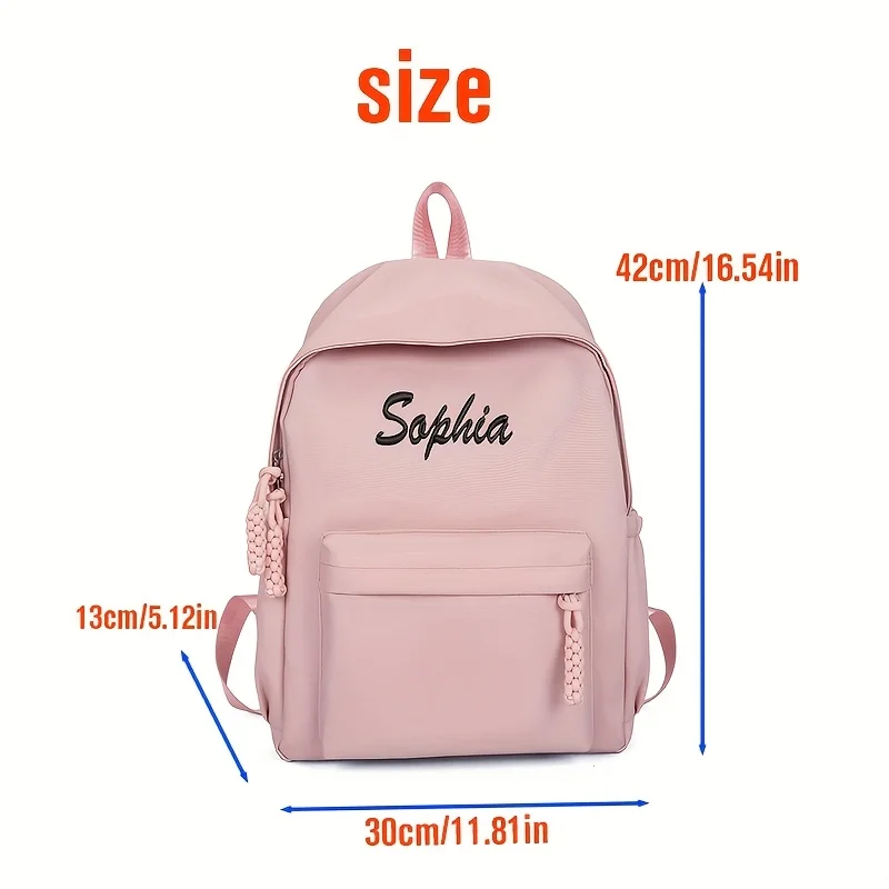 Sac à dos pour enfant avec nom personnalisable, grande capacité pour l'école et le cadeau, sac à dos brodé personnalisé, sac d'école personnalisé pour fille et garçon