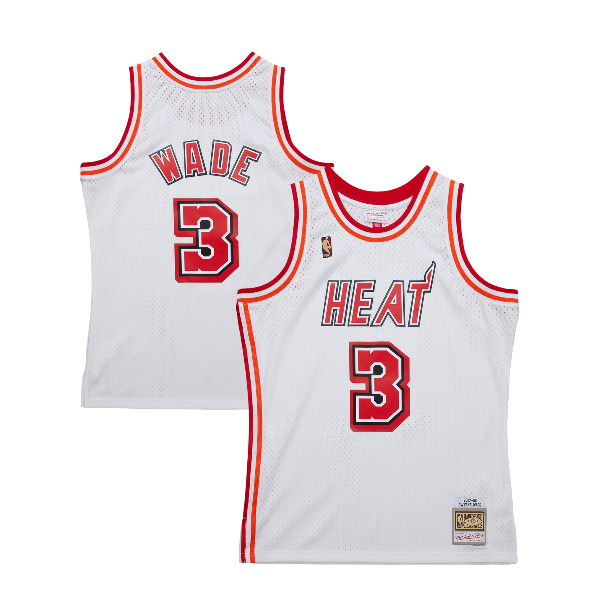 Maillot Swingman blanc Mitchell & Ness Dwyane Wade des Miami Heat (saison 2007-2008) - unisexe Taille: XL