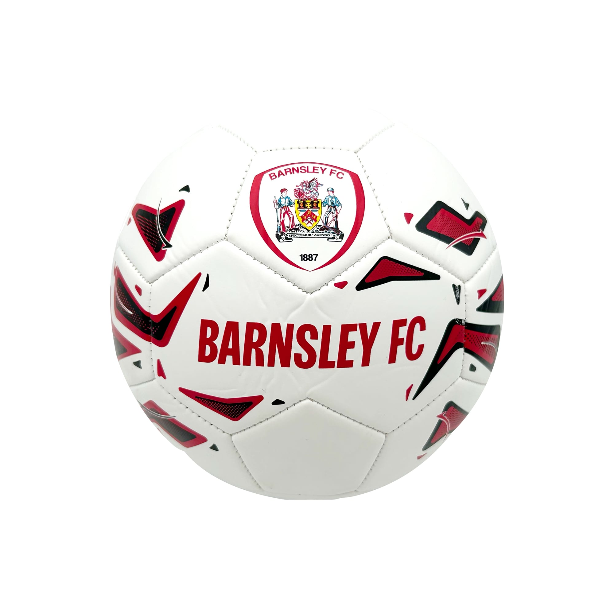 Barnsley-Wappen-Fußball – Weiß/Rot – Größe 5