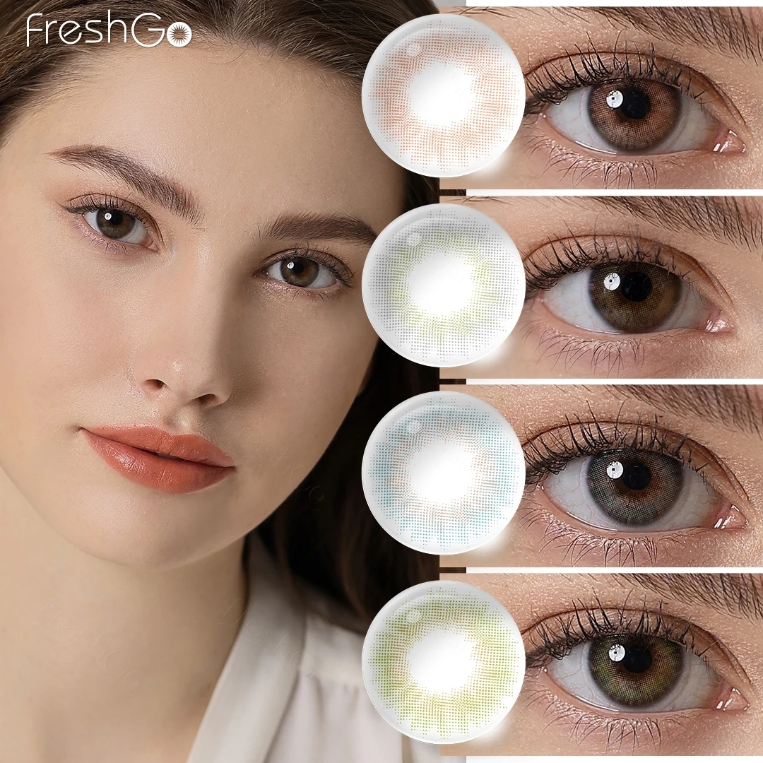 Super ! Lentilles de contact colorées FRESHGO Spanish/Symphony, lentilles multicolores, lentilles de contact roses, lentilles de contact annuelles, 1 paire