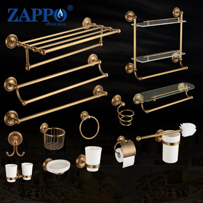 ZAPBAGHO- Ensemble d'accessoires pour porte-serviettes, porte-papier hygiénique, brosse à toilette, ensemble de quincaillerie HOShelf T1