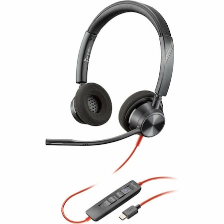 HP 8M3V1AA#ABA POLY BLACKWIRE 3320 MICROSOFT TEAMS CERTIFIED HEADSET +USB-C/A