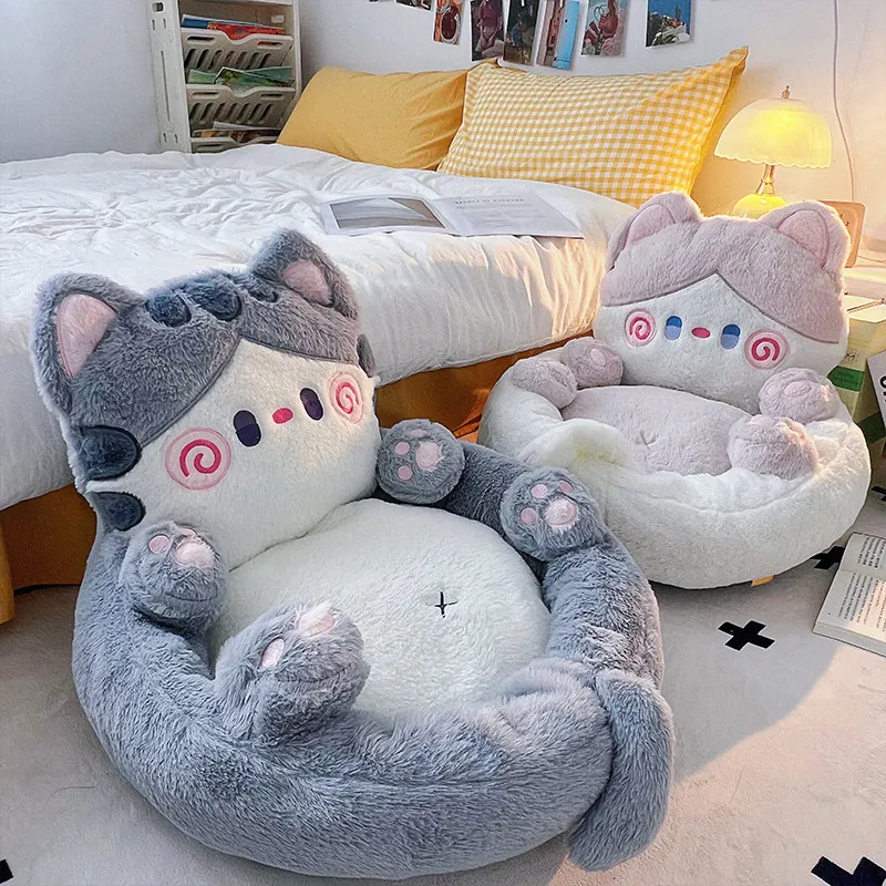 Kindersofa, Kleinkind-Schlafsofa, Kindercouch, umwandelbarer Plüschsessel, abnehmbarer, waschbarer Bezug, Kindergarten, Spielzimmer, Grau, Schwarz, Weiß