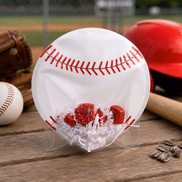 Baseball Shaped Pouch 7 1/4" x 3" x 7 1/4" 25 pack SP7BB