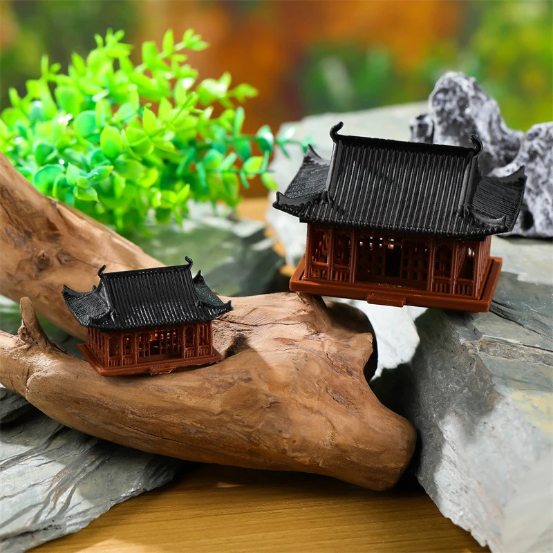 △ Figurine de pavillon miniature, décoration de jardin pour bonsaï, statue de micro-paysage, modèle de gazebo, fournitures pour jardin zen, rocaille de jardin