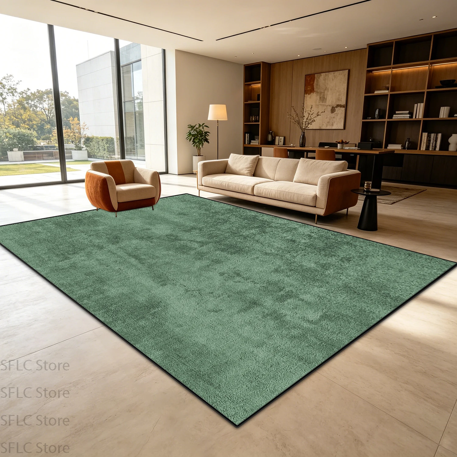 Ins Modern Solid Color Living Room Big Size Carpet Decoration Home Non-slip Washable Bedroom Bedside Mat Soft Fluffy Office Rug