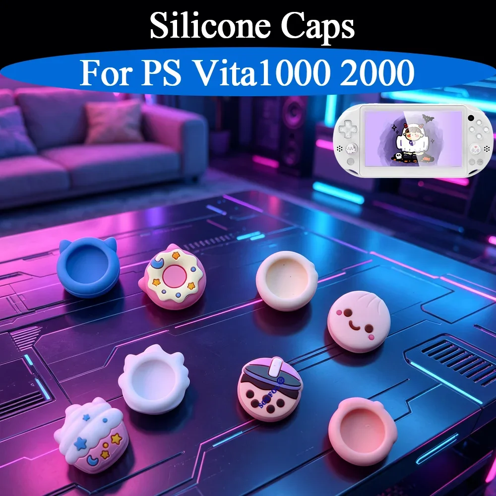 Colorful Stylish 5 Types For PS Vita 1000 2000 Anti-Slip Cap Soft Silicone Analog Joystick Cap For PSV 1000 2000 Accessory Parts