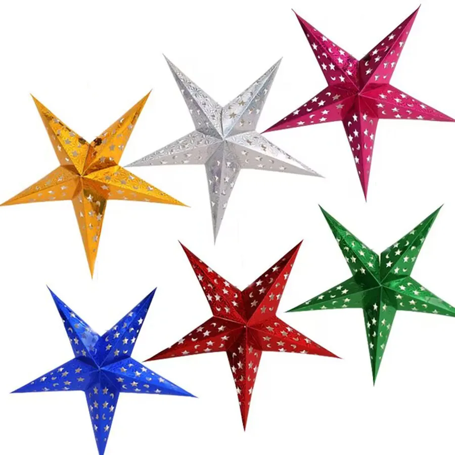 1PCX30cm Out Star Hängen Anhänger Dekorative Home Party Outdoor Papier Laterne Sterne Lampenschirm Garten Decor Papier Stern lampenschirm