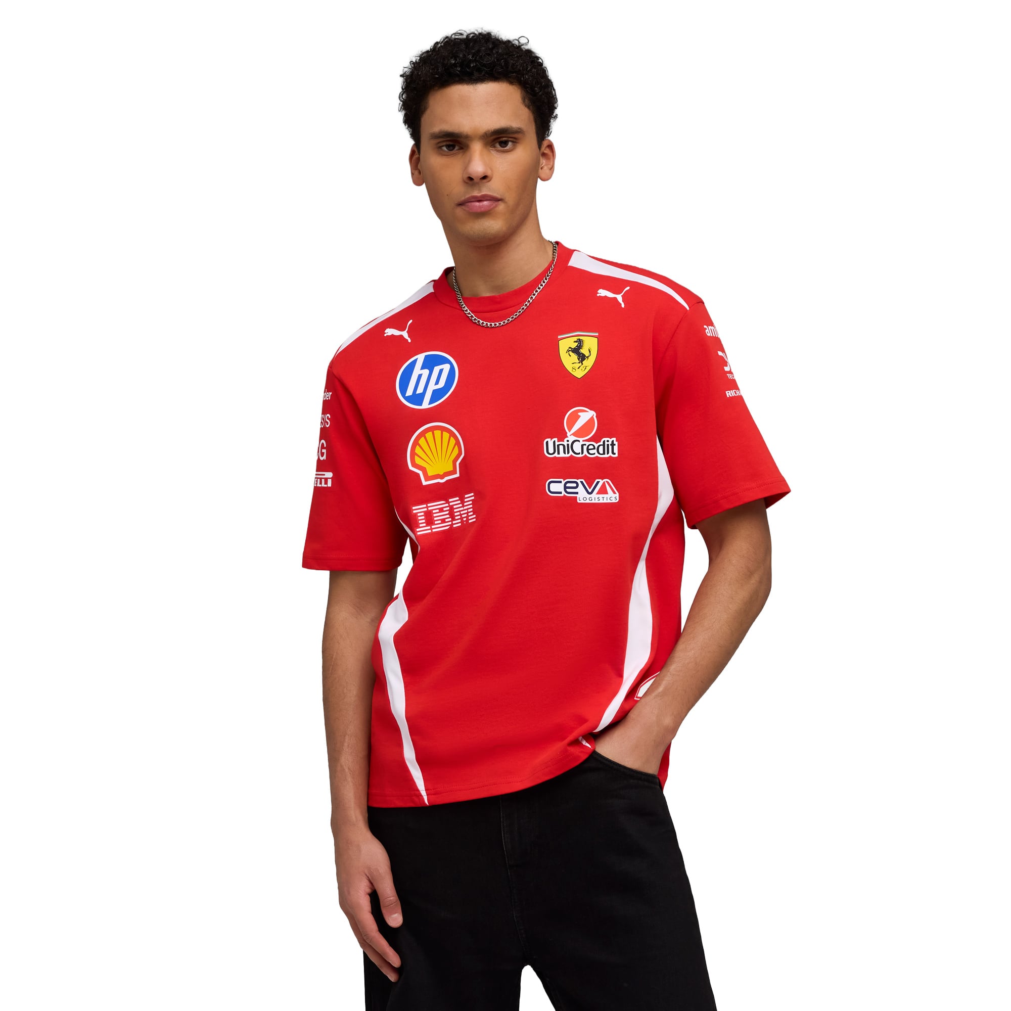 T-shirt décontracté Scuderia Ferrari Replica Lewis Hamilton Driver - unisexe Taille: S
