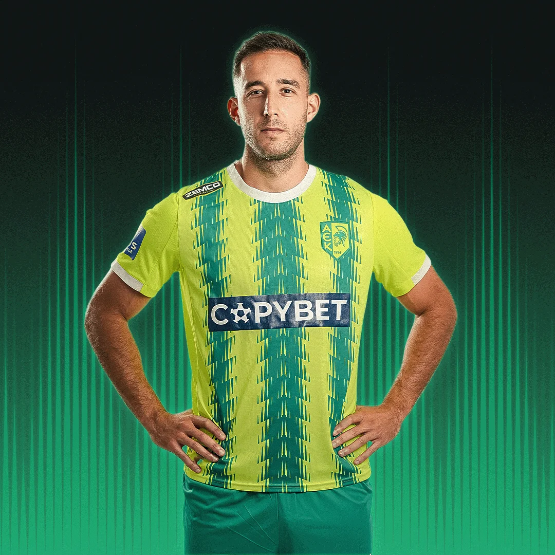 Maillot de football domicile AEK Larnaca 25-26, ensemble d'entraînement, sport d'été, séchage rapide, T-shirt homme, vêtements enfant, Tee Y2K femme ﻿