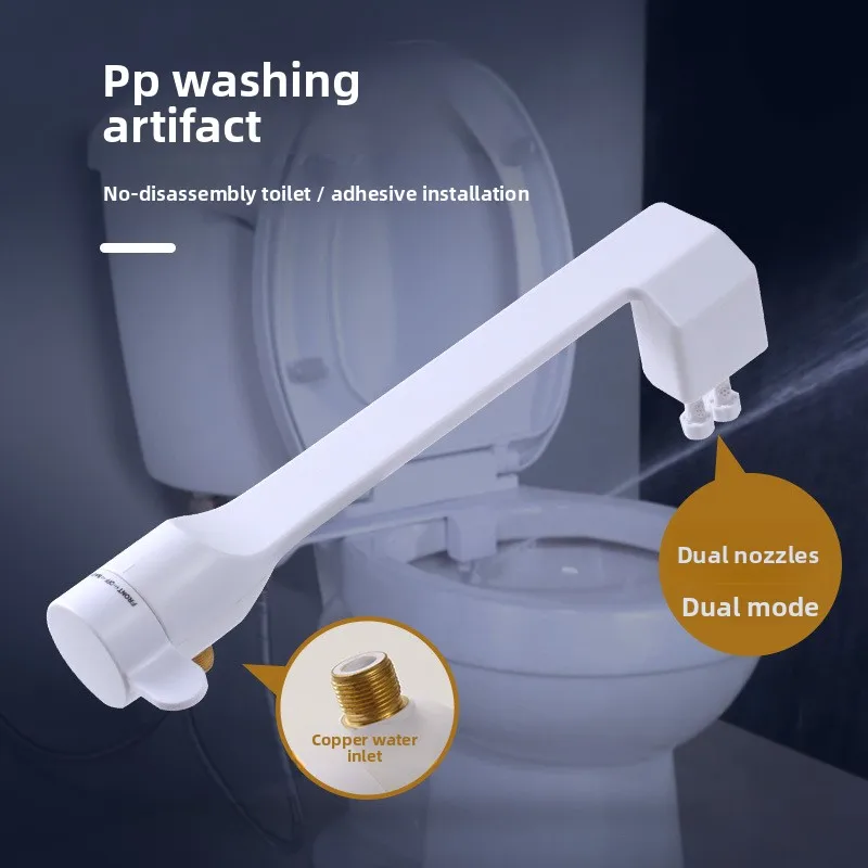 Bidet-Sprühgerät ohne Bohren und ohne Strom, WC-Sitz-Bidet für die Nach-Töpfchen-Reinigung, intelligenter WC-Bidet-Aufsatz