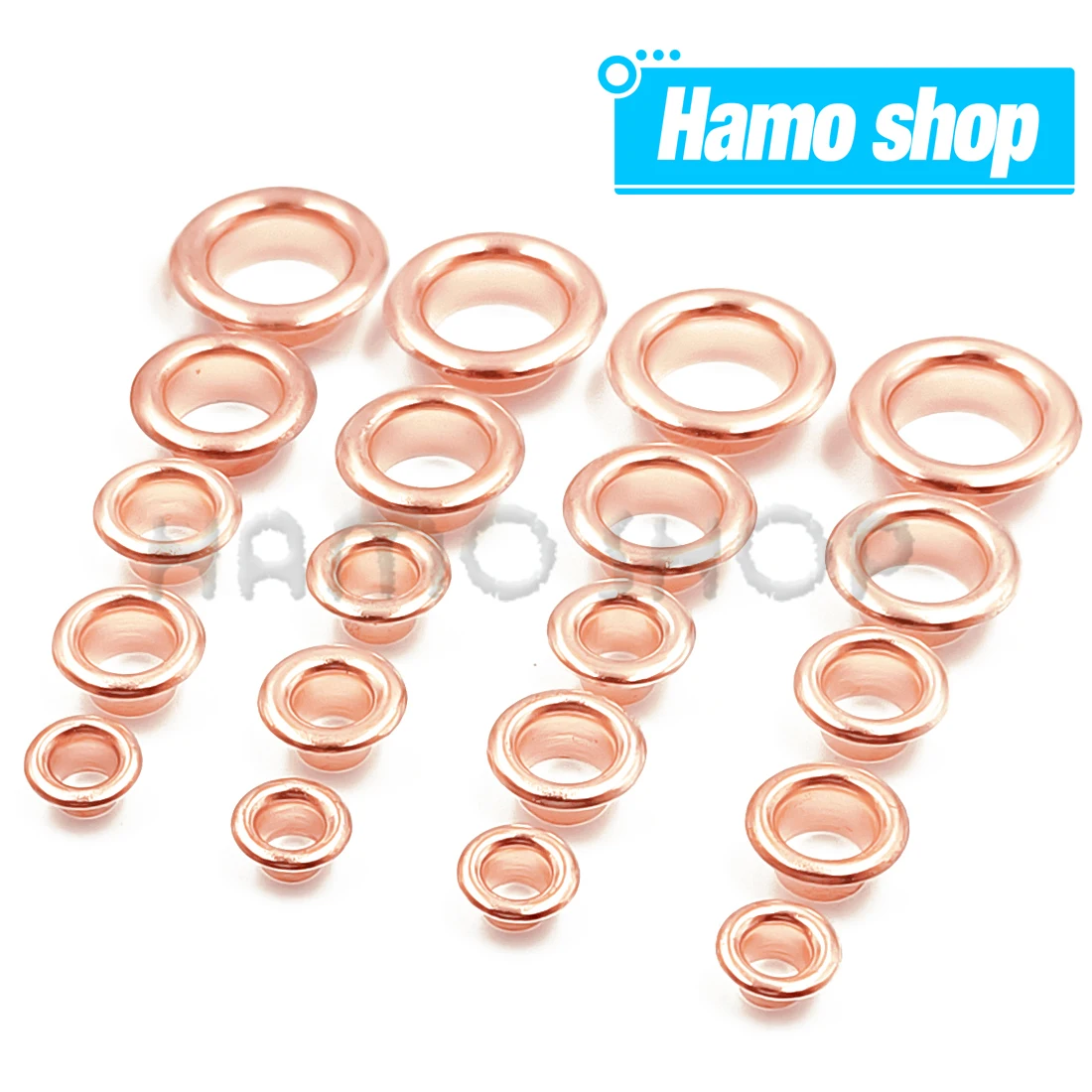 100 Stücke Rose Gold Farbe Loch Metall Ösen Ösen mit Unterlegscheibe Für Diy Lederhandwerk Zubehör Schuhe Gürtel Kappe Tasche Tags Kleidung