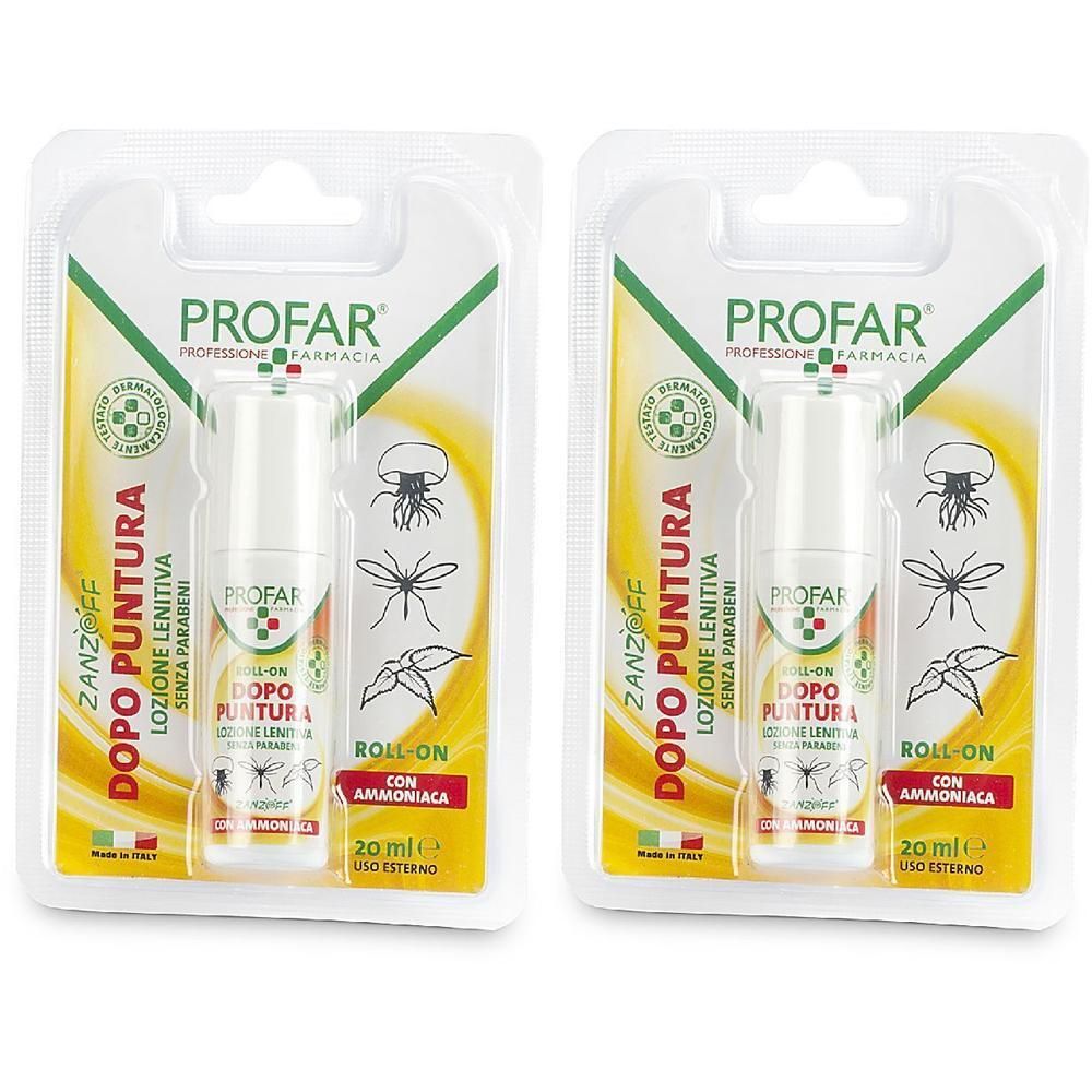 Zanzof Lozione Post Puntura Con Ammoniaca Roll-On 20 Ml Profar 2x20 ml