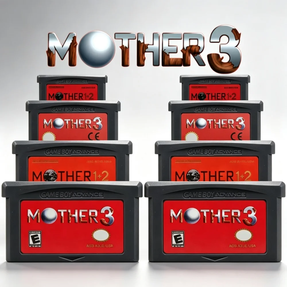 Mother 1 2 3 Series GBA Game Card Cartridge 32-Bit Video Game Console Card Mother 1 2 3 Gray Shell for GBA NDS Classic Game