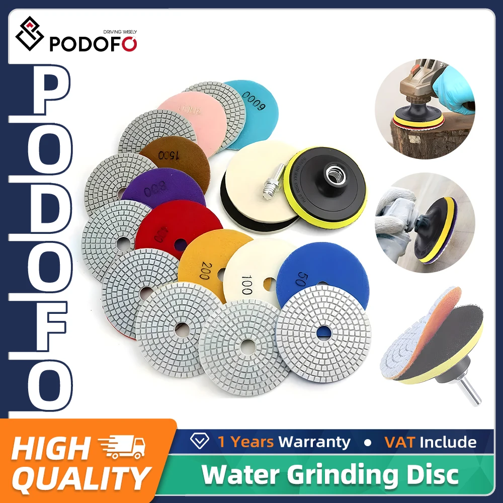 Podofo 4 Zoll flexible Diamant-Polierpads, abrasive Diamant-Schleifscheibe für Marmor, Granit, Naturstein, Fliesen, Oberflächenpolieren, Renovierung, Verarbeitungswerkzeuge