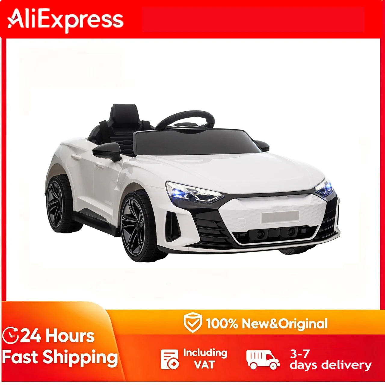 Voiture électrique pour enfants, avec ceinture de sécurité, télécommande, avec phare, fonction musique, voiture jouet pour enfants, voiture jouet électrique, poussette électrique, voiture pour enfants