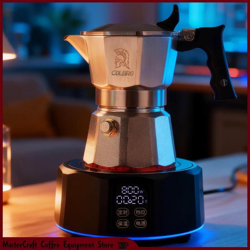 Cafetière à expresso Colbro Moka Pot en acier inoxydable, double ou triple valve, pour cuisinière, maison, extérieur et camping