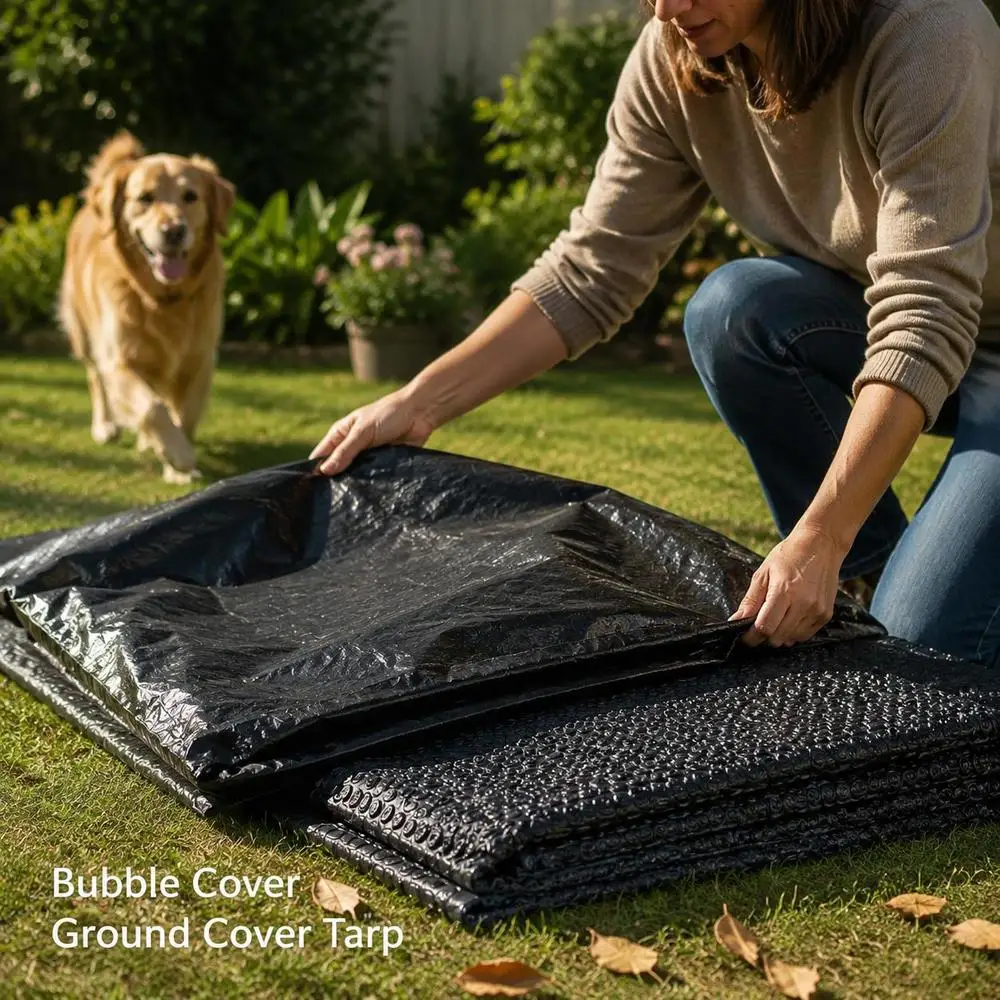 Couverture solaire pour piscine, couverture flottante pour piscine, couverture anti-évaporation pour piscine, couverture de piscine noire 417 cm en PE, couverture thermique pour piscine, couverture de