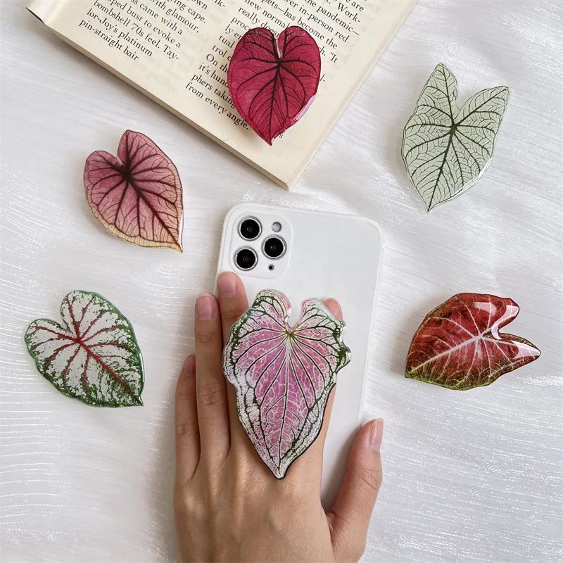 Plant Maple Leaf Foliage Foldable Phone Finger Ring Holder Phone Bracket Stand Phone Holder For iPhone 15 16 Mobile Phone Holder