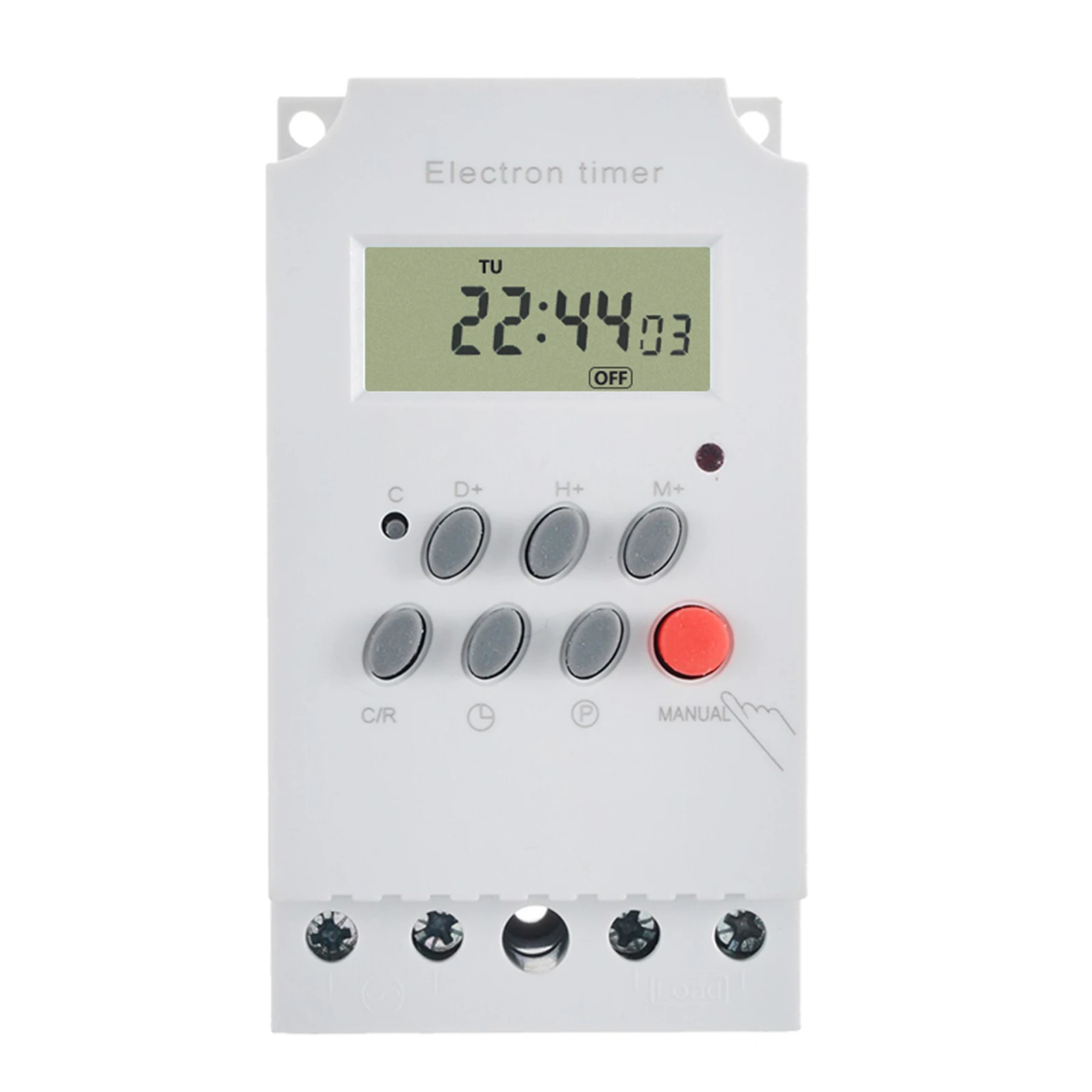 AC 220V 25A Digital Programmable Timer Din Rail Electronic Controller with LCD Display Clock Electronic Timer