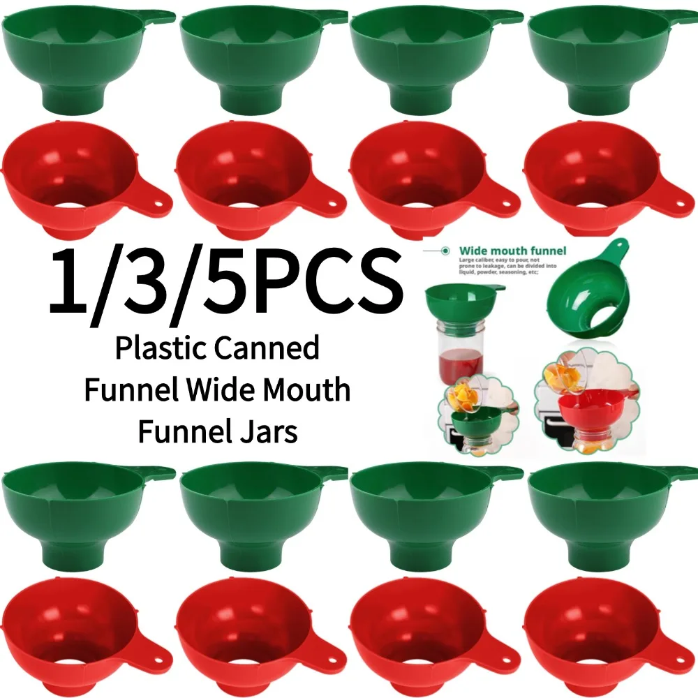 1/2/3/5PCS Canned Funnel Wide Mouth Funnel Jars Folding Funnel with Long Neck Liquid Filling Funnels Household Kitchen Gadget