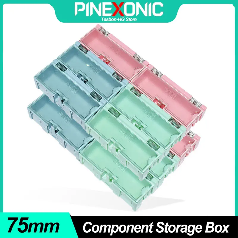 75*31*21mm Electronic Component Storage Box Multi-grid Parts Organizer Box ESD Electronic Parts Storage Case for SMT Workshop