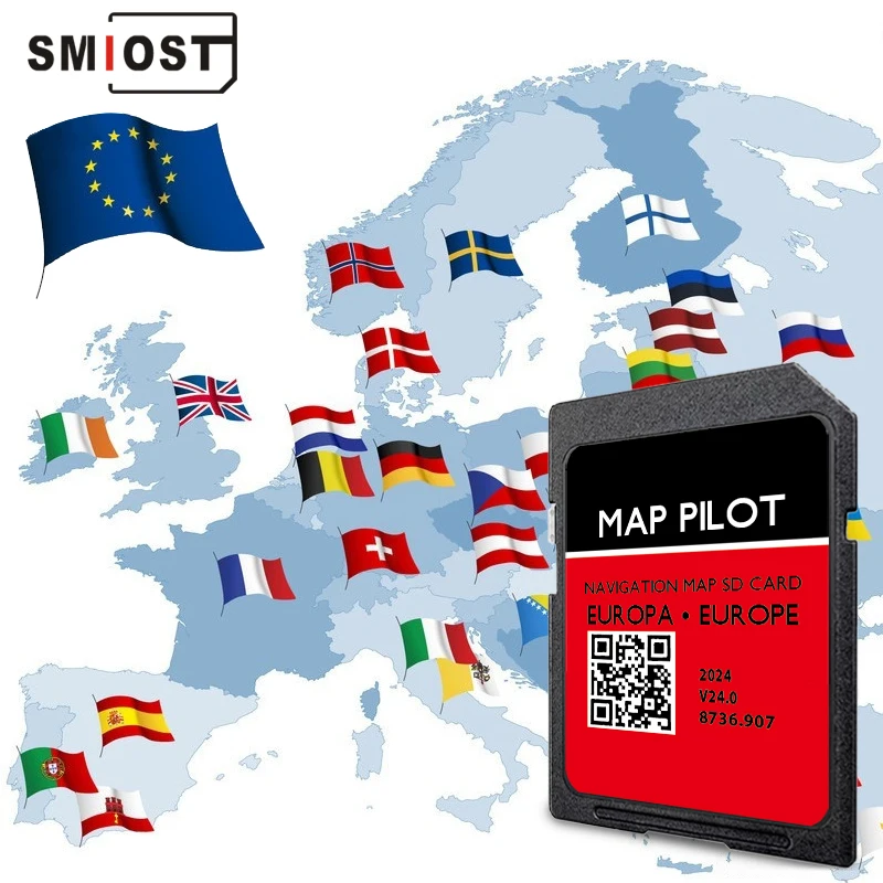 8GB SD Card Europe Map for Mercedes A/B/C/E/CLA/CLS/GLA/GLK Vehicle SAT NAV 2024 GPS Becker Software System Accessories