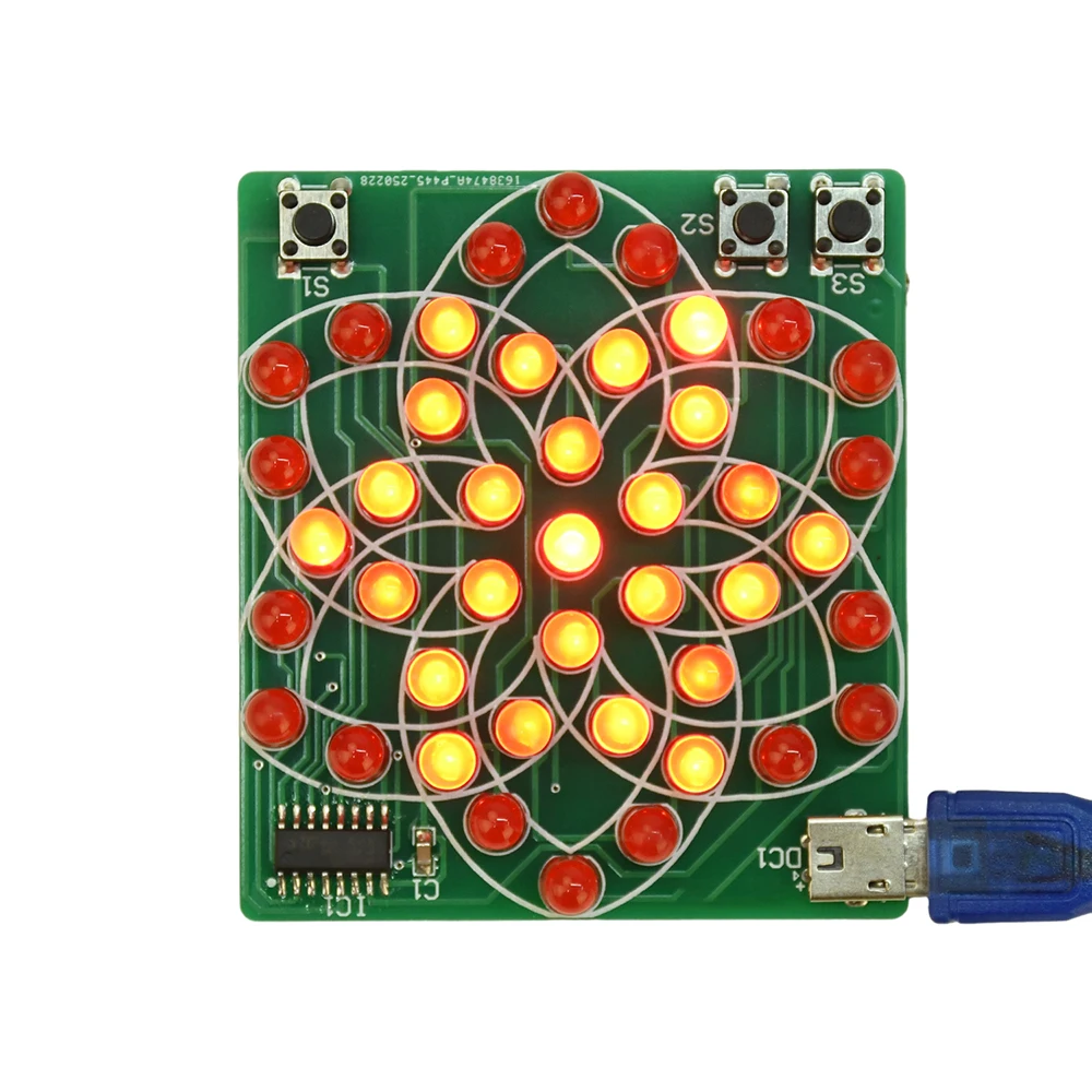 43 LED Multi Style Pattern Electronic Windmill Flowing Water Light Fun DIY Electronic Kit 5V Soldering Component Training Suite