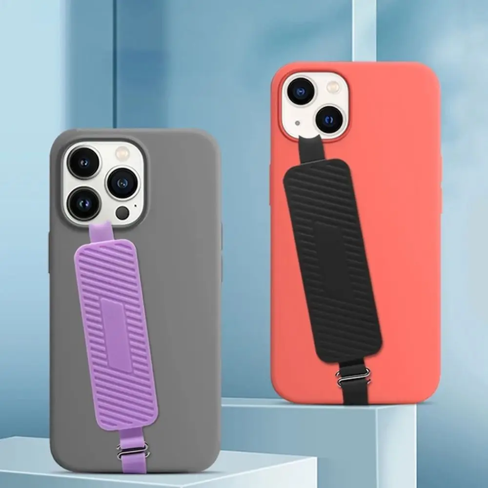 Sipmle Silicone Phone Strap Elastic Colorful Phone Hand Band Soft Phone Holder Finger Grip Phone Accessories