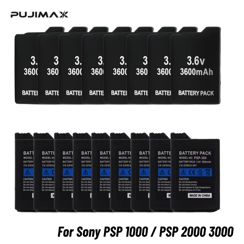 PUJIMAX 3.6V 3600mAh Battery for Sony PSP1000 PSP3000 PSP2000 PSP 2000 3000 PSP-S110 PSP-110 PlayStation Portable Gamepad