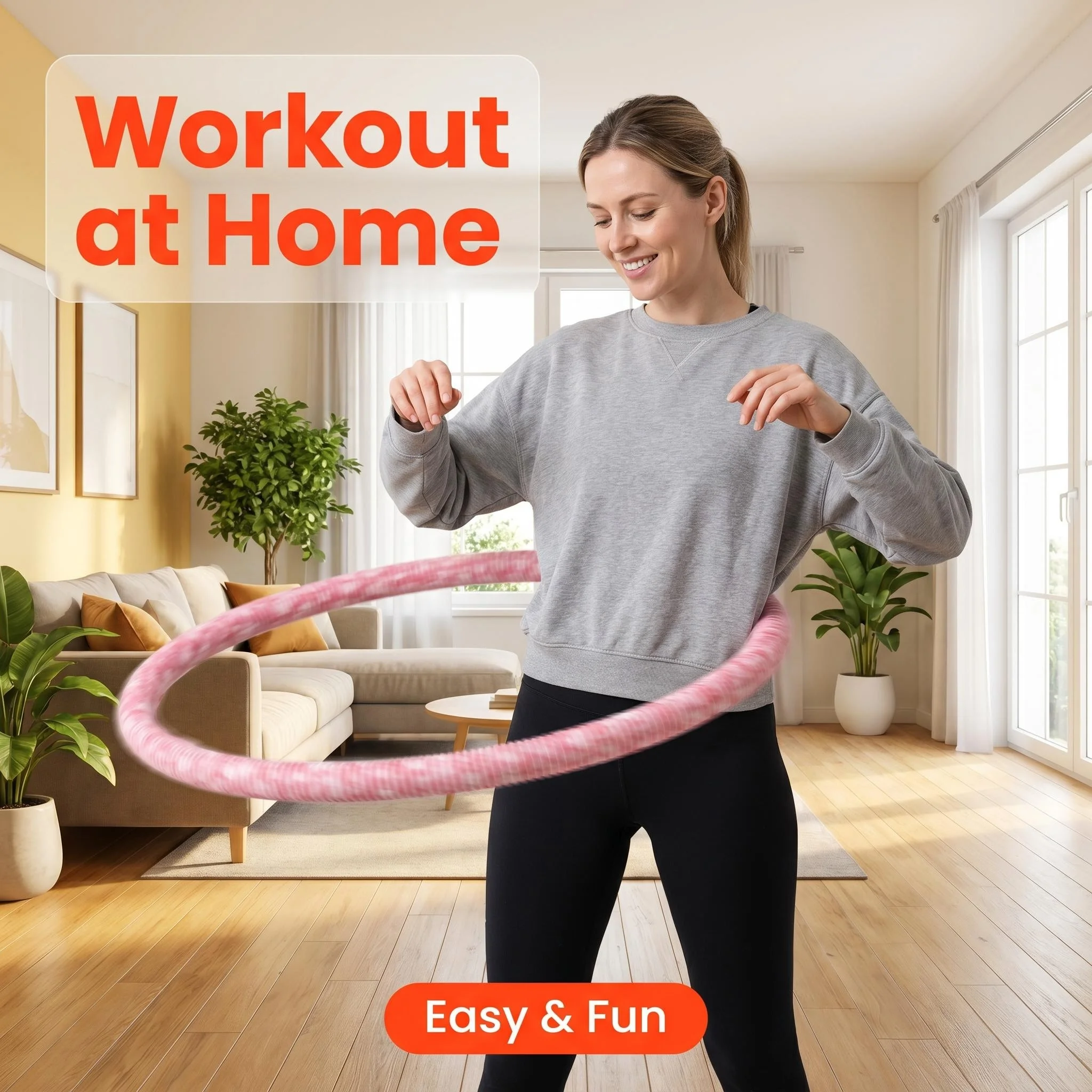Fitness Circle- Adult Pilates Circle with Soft Spring Foldable Fitness Circle, Silent Pilates Circle Waist-Friendly Design, Full Wrap Fitness Circle Non-Pinching Fitness Circle Portable Sports