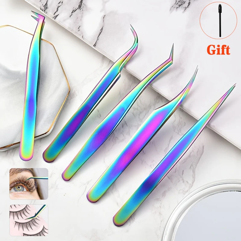 Stainless Steel Eyelash Tweezers, Grafting Eyelash Tweezers, Beauty Eyelash Tweezers, False Eyelash Curler, Beauty Tool