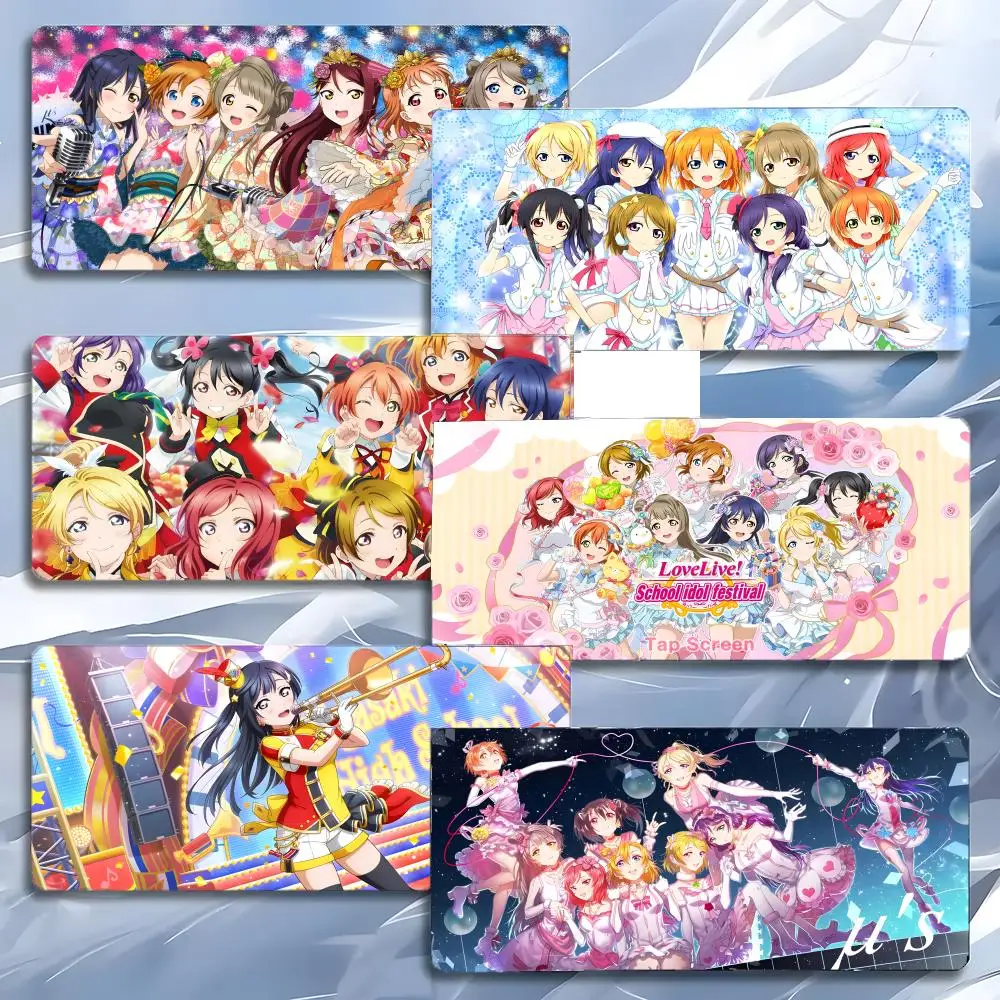 Schulidol-Figur L-LoveLive! School Idol Project Series Mauspad, großes Gaming-Mauspad mit LockEdge, verdickte PC-Tisch-Schreibtischunterlage