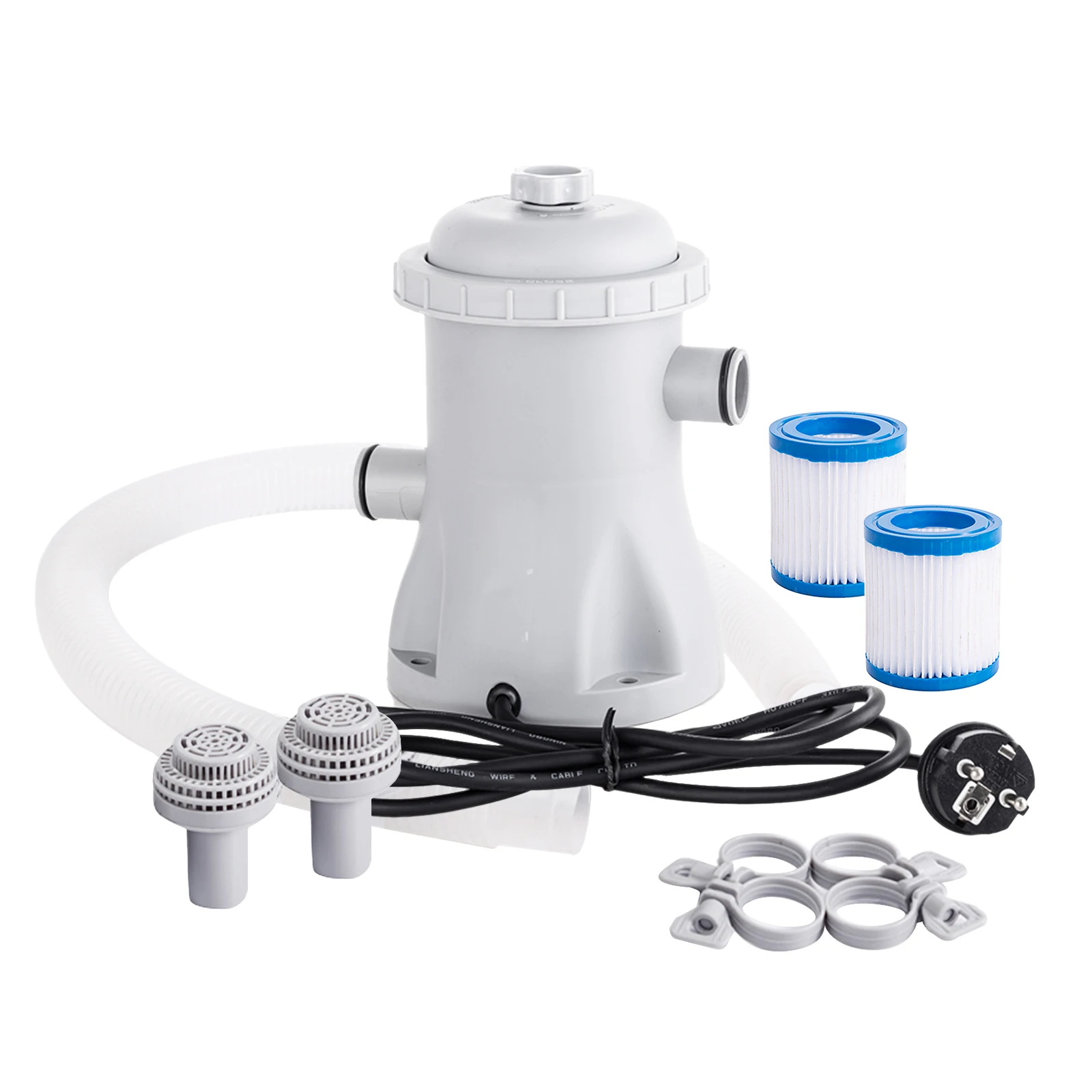 Pompe de filtration pour piscine 330 GPH, pompe à eau électrique pour piscine avec 2 cartouches filtrantes, pompes de piscine hors sol, filtre pour petite piscine