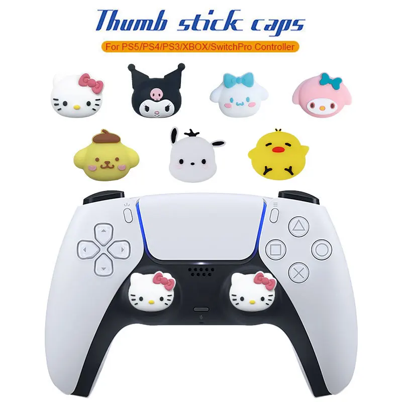 2pc Soft Silicone Thumb Stick Grip Cap For Sony Playstation 5 4 PS5 PS4 XBOX Switch Pro Controller Joystick Cover Protector Case