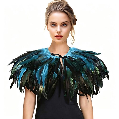 Carnaval de Rio 2026, accessoires de samba, capelet à plumes multicolores pour femmes, châle de cosplay d'oiseau pour Halloween, costume de spectacle de festival brésilien