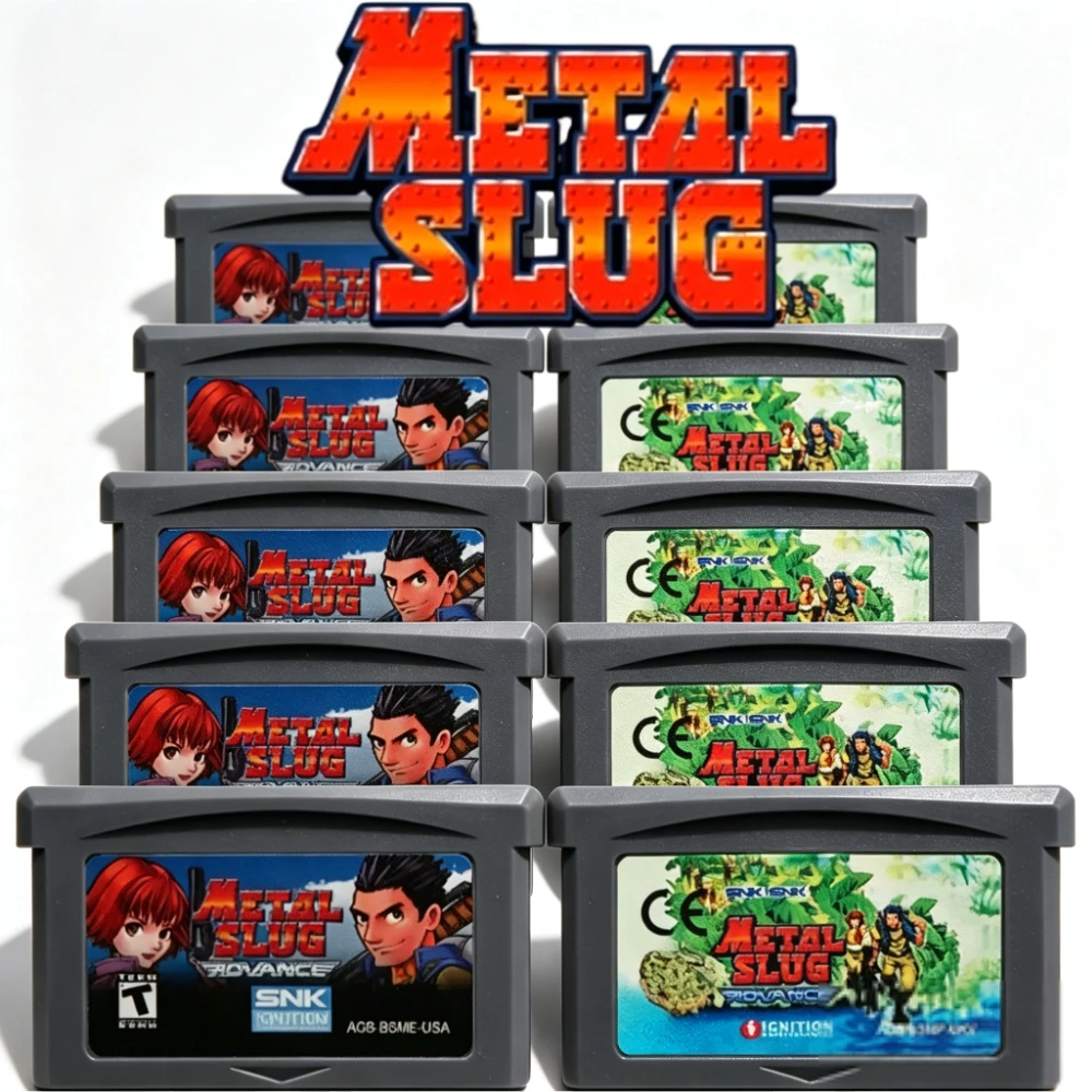 #Metal Slug GBA Game Card 32 Bit Video Game Cartridge Console Card for Metal Slug Advance for GBA USA UKV Version Classic Game