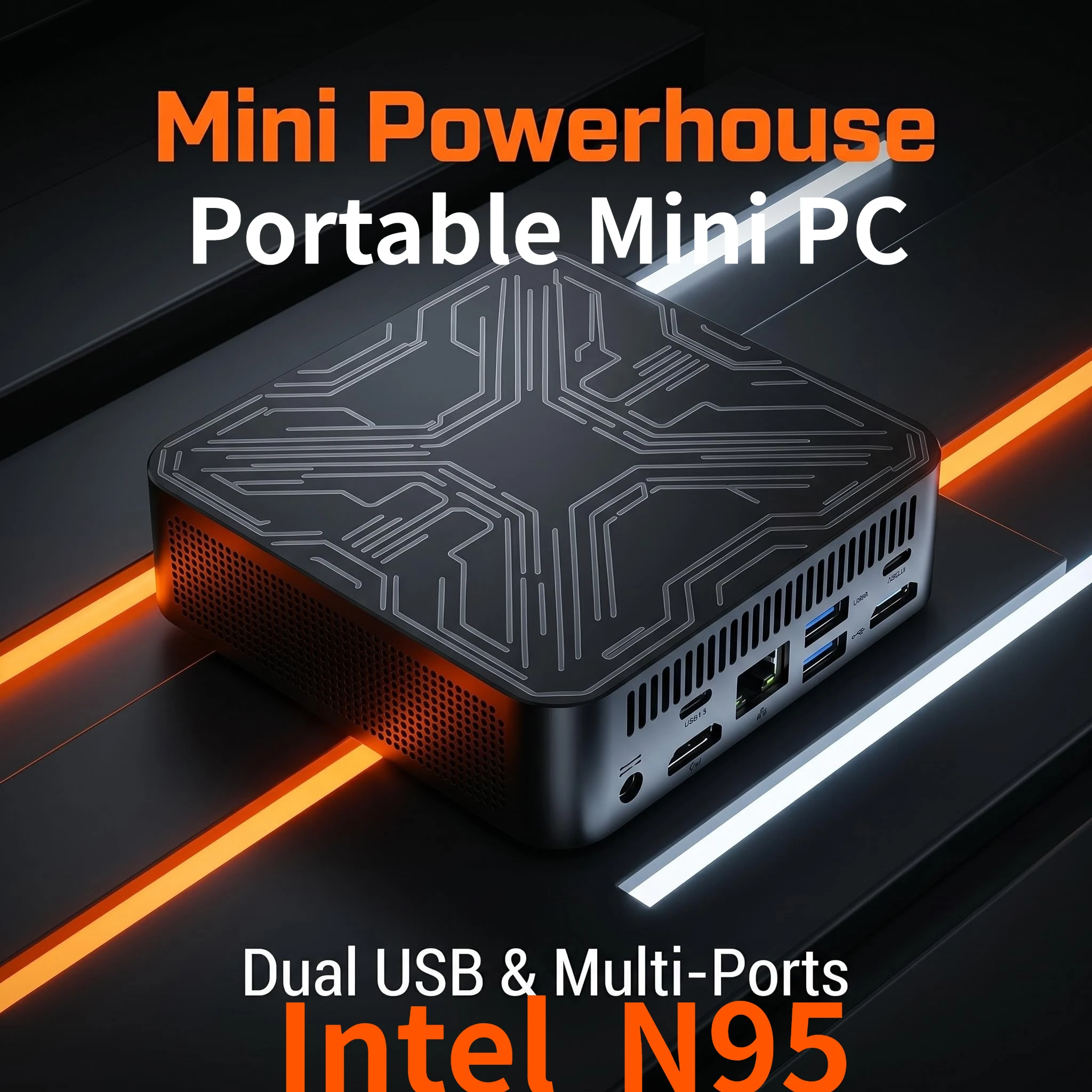 Intel Core N95 Tragbarer Mini-PC Gamer Mini-Computer 16GB RAM 512GB 1TB SSD 1000M Ethernet Gaming-PC Desktop