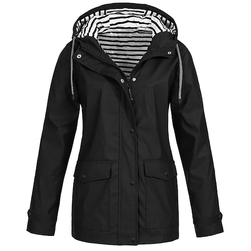 damen regenjacke wandern regenmantel wasserdichte jacke outdoor winddicht schnell trocknend leichte kapuze windjacke parka Trenchcoat top camping jagd angeln marine pink blau lila