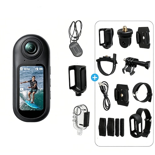 4K Mini tragbare Action-Kamera mit 1,5-Zoll-Farbdisplay WiFi-App-Steuerung EIS 3.0 Sechs-Achsen-Stabilisierung und Magnethalterung leichte Pocket-Videokamera für Vlogging und Outdoor-Sport
