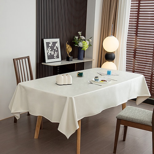 wasserdichte und ölbeständige Tischdecke aus Kunstleder, strapazierfähiger Fleck Kratzfeste Vinyl-Tischdecke, abwischbare, knitterfreie rechteckige Tischdecke für Esszimmer und Küche Partydekoration