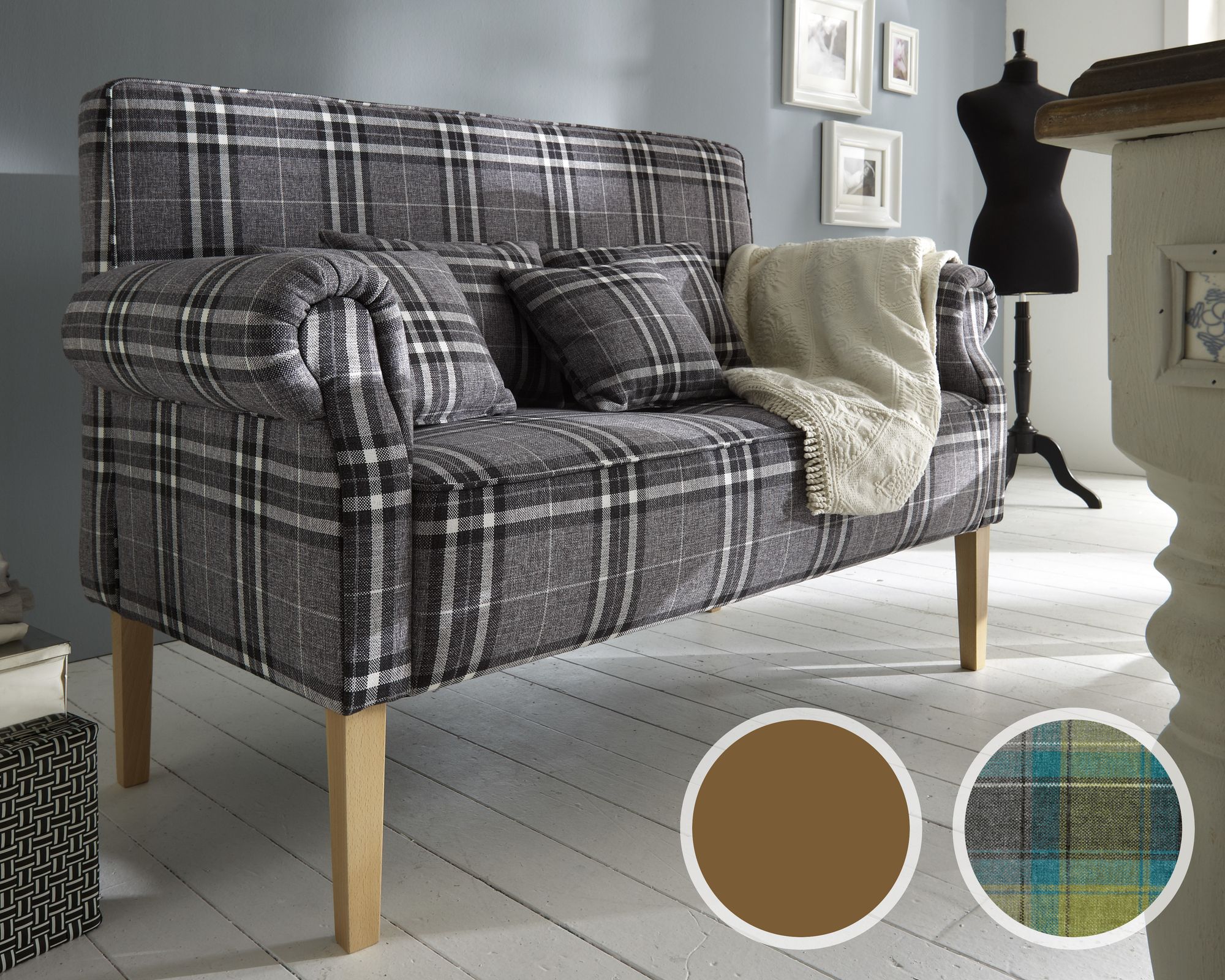 Massivholz »Tavola« Tischsofa 2-Sitzer / Buche wengefarbig / PK K 1631