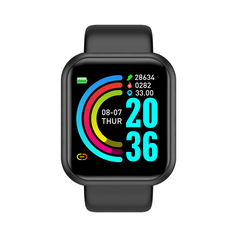 Active Fit Smart Fitness Watch With Sports Tracking, Music Control & Message Notifications black