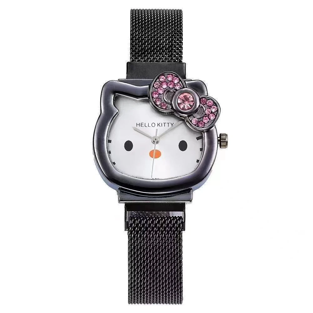 Watch For Women With Quartz Movement, Elegant Mesh Strap & Bow Dial black