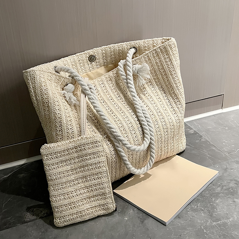 Woven Straw Tote Bag Large Capacity Summer Beach Handbag Woven Straw Tote Bag Large Capacity Summer Beach Handbag