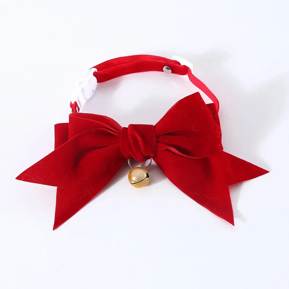 Adjustable Cat Bowtie Collar With Quick Release Safety Buckle red s