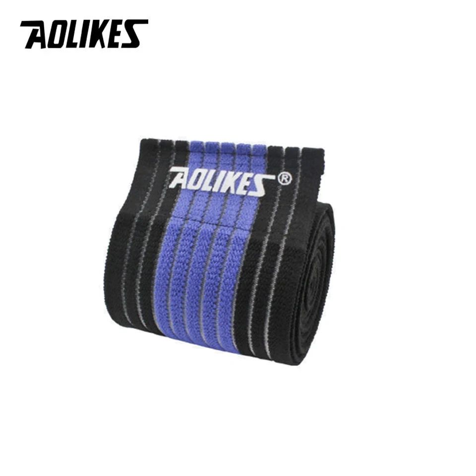 1pc Elastic Compression Bandage Wrap Adjustable Knee, Elbow & Leg Support Brace For Sports, Fitness & Injury Recovery black Blue 15.7 In