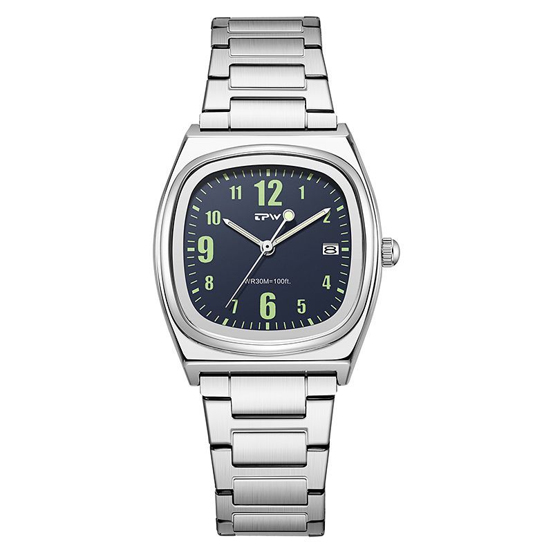 Women's Quartz Watch With Luminous Dial & Stainless Steel Strap blue