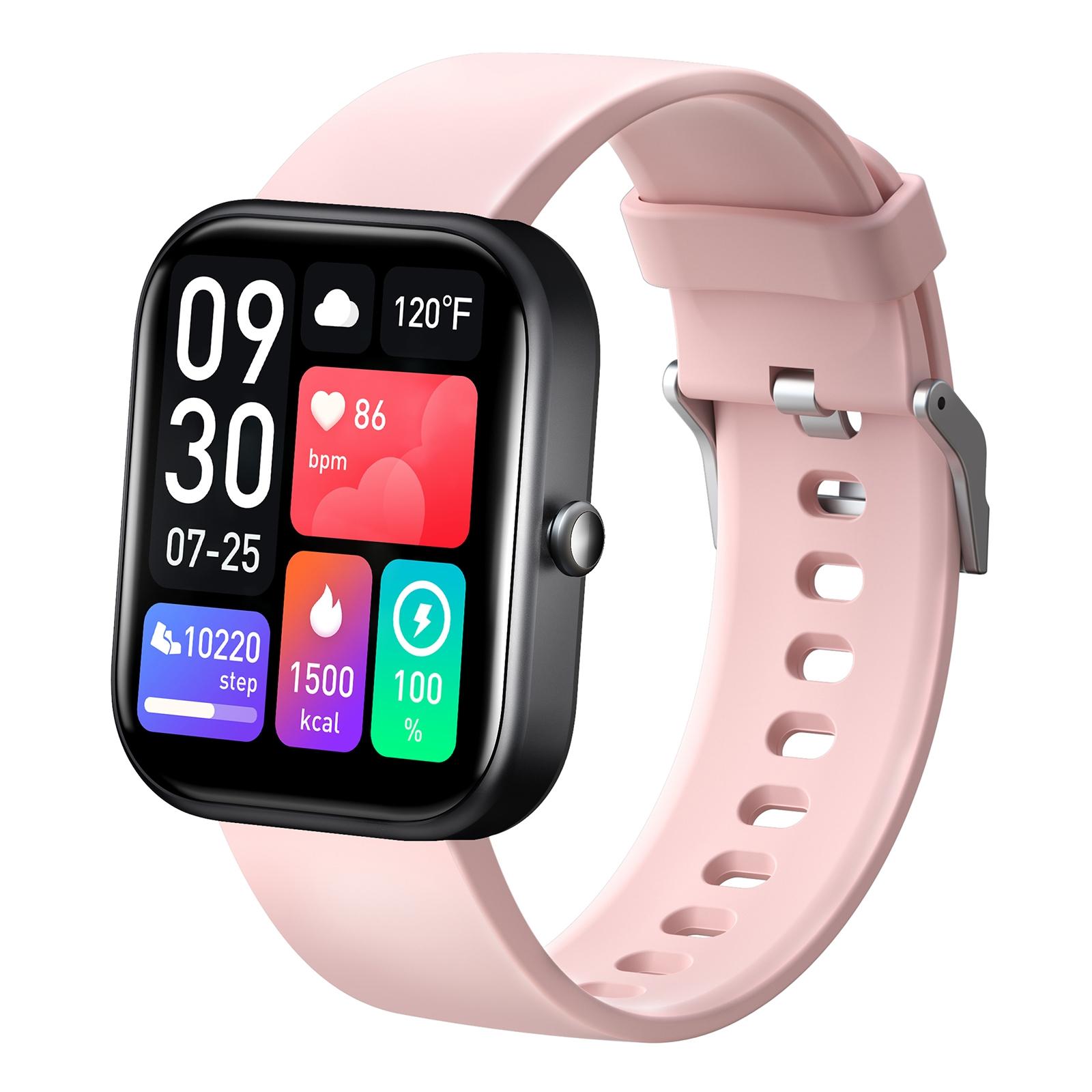 GS5 2.0 Inch Fitness Smart Watch With Bluetooth Calling Heart Rate Sleep & 100 Sports Modes pink